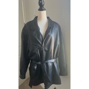 Vintage Wilsons Thinsulate Men’s Lined Black Leather Zipper Pockets Belt Size M